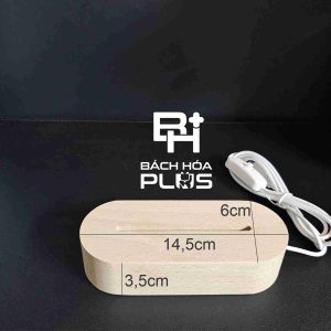 Đế Gỗ Có Led Hình Oval