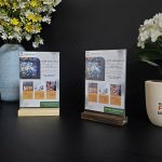Menu mica đế gỗ trượt